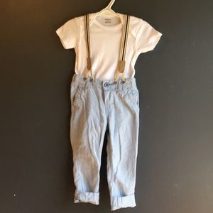 H&M Blue pants with suspenders